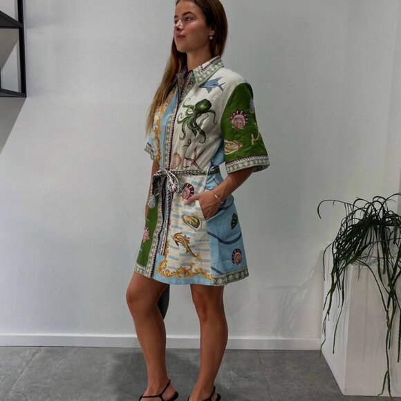 Alemais Bath House Linen Mini Dress - Picture 4 of 12
